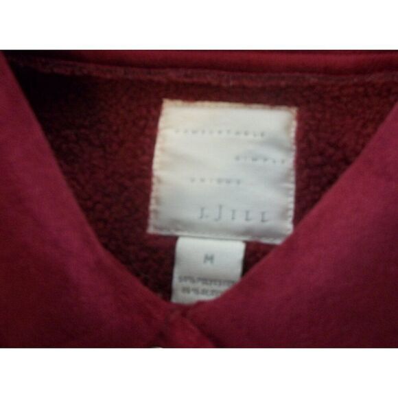 J. Jill Peacoat Women Sz M Burgandy 5 Button Everyday Unique Boho Winterwear - Picture 3 of 7